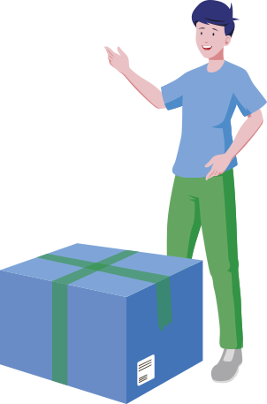 Imagen de persona recogiendo caja de cartón